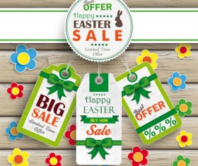 Creative easter sale tags vectors 02