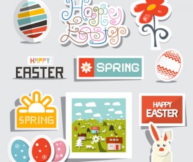 Creative easter stickers vector material