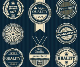 Creative premium quality round labels with badge vector