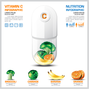 Creative vitamin with infographic vector 03