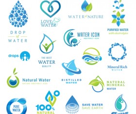 Creative water logos design material 01