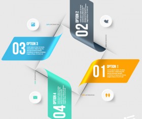 Curled Paper numbered infographics vector