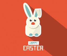 Cute animal with easter cards vector 02