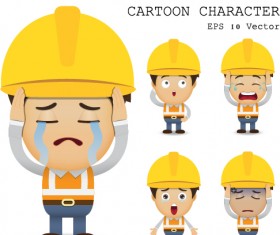 Cute cartoon worker vector set 07