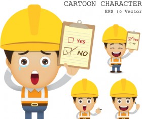 Cute cartoon worker vector set 10
