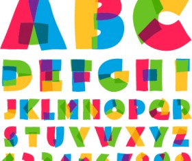 Cute colored alphabet and numbers vector