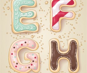Cute cookies alphabet vector material 02