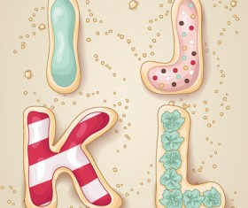 Cute cookies alphabet vector material 03
