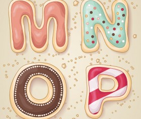 Cute cookies alphabet vector material 04