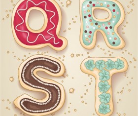 Cute cookies alphabet vector material 05