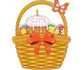 Cute easter cake vector design graphics 02