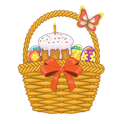 Cute easter cake vector design graphics 02