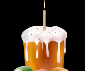 Cute easter cake vector design graphics 05