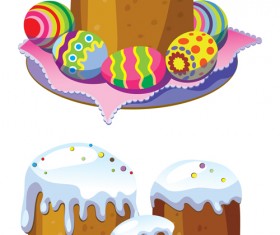 Cute easter cake vector design graphics 06