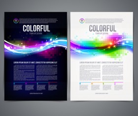 Dark blue style brochure cover vector 01