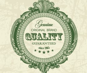 Dark green floral frame vectors 01