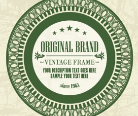 Dark green floral frame vectors 02