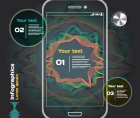 Dark style infographic with diagrams vectors 03