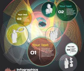 Dark style infographic with diagrams vectors 05