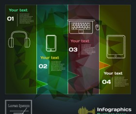 Dark style infographic with diagrams vectors 07