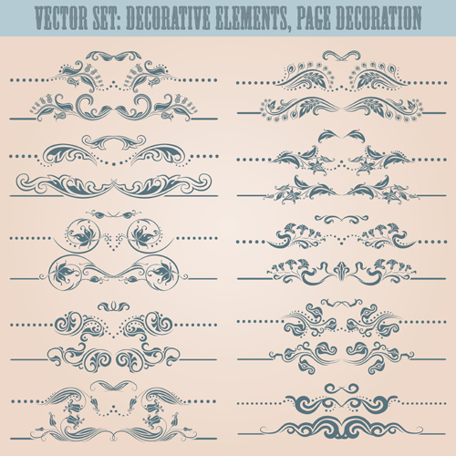 Decorative elements with page decoration vector