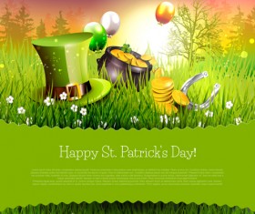 Delicate patricks day art background vecor 01