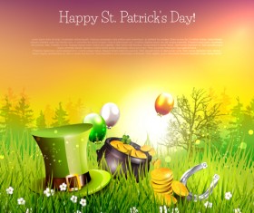 Delicate patricks day art background vecor 02