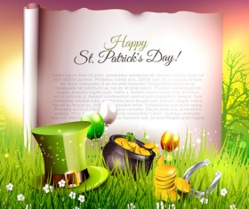 Delicate patricks day art background vecor 03