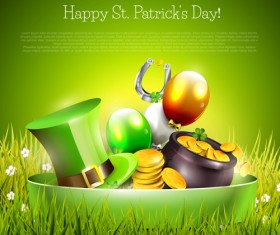 Delicate patricks day art background vecor 04