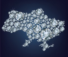 Diamonds with map vector background