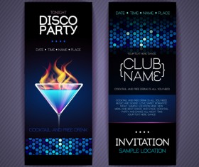 Disco party Invitation cards creative vector 02