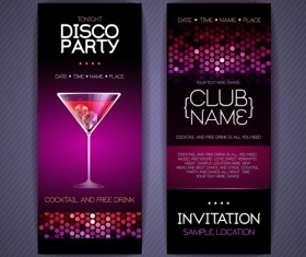 Disco party Invitation cards creative vector 03