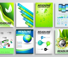 Ecology flyer and cover brochure vectors 02