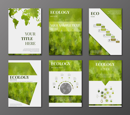 Ecology flyer and cover brochure vectors 03