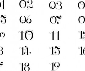 Elegant art numbers vector