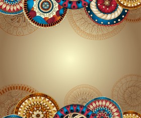 Ethnic pattern styles art background vector 03