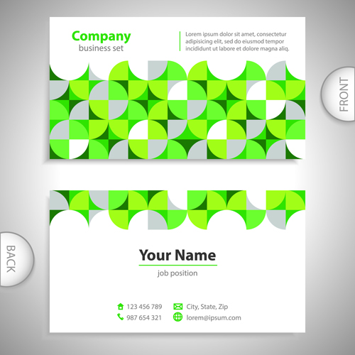 Excellent business cards front back template vector 01