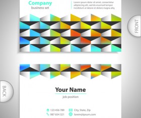 Excellent business cards front back template vector 02