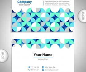 Excellent business cards front back template vector 04