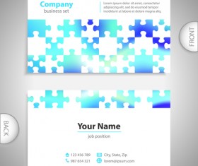 Excellent business cards front back template vector 05