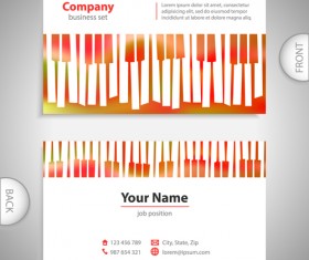 Excellent business cards front back template vector 06