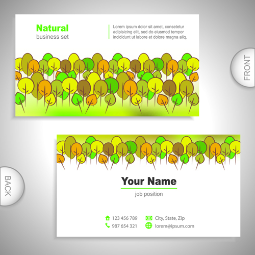 Excellent business cards front back template vector 08