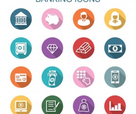 Finance and banking flat icons vector