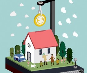 Financial with business flat vector template 02