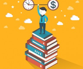 Financial with business flat vector template 03