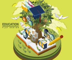 Flat concept education vector template