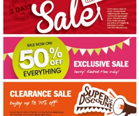 Flat styles sale banners vector set 03