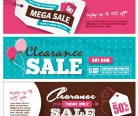 Flat styles sale banners vector set 04