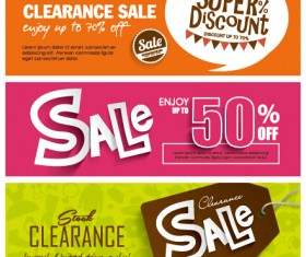 Flat styles sale banners vector set 05