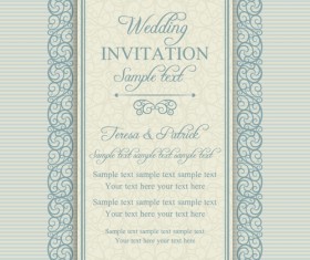 Floral ornate wedding invitation cards vector set 08